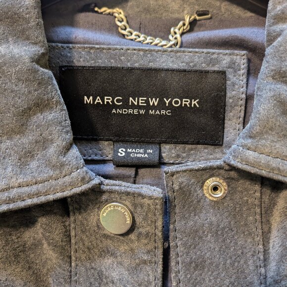 Andrew Marc small gray suede women's jacket - Picture 2 of 3